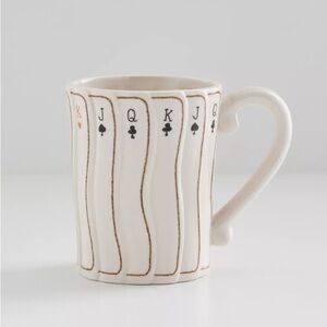 RARE‼️Urban Outfitters Cream Playing Card Mug